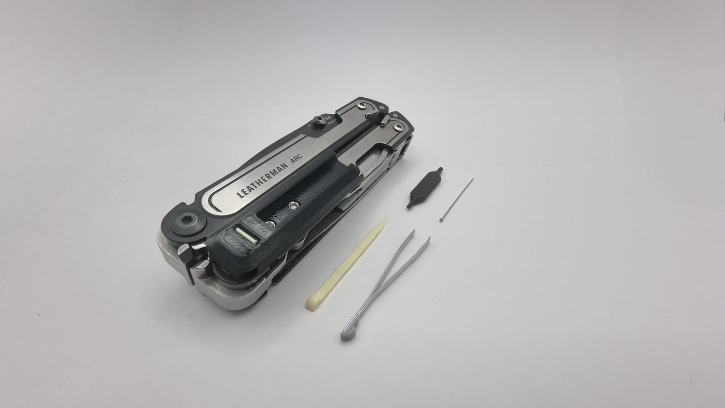 Leatherman Arc - Bit Holder with Tweezers and Toothpic V2.0 - Tritium Insert - Cover The Pocket Clip Holes
