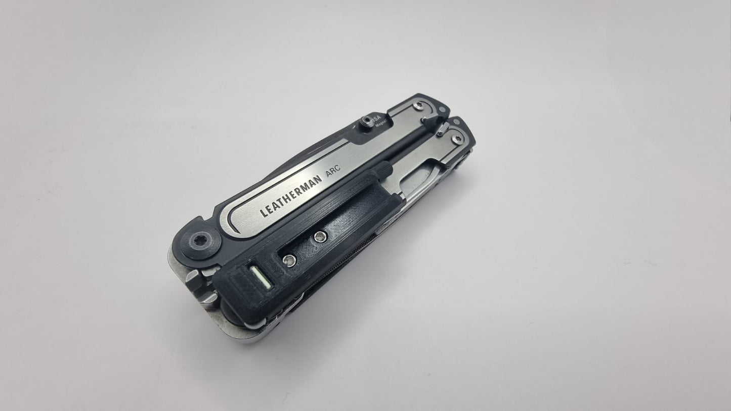 Bit Holder with Pen, Tweezers and Needle for Leatherman Arc,  FREE P2, P4 "Tritium design" - Everyone needs a Pen!