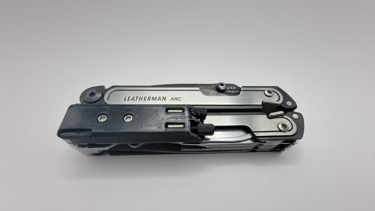 Ferro Rod, Pen, Micro SD Card Holder, Tweezers, Toothpick and needle for Leatherman Arc, FREE P2, P4 "Tritium design" - The Prepper