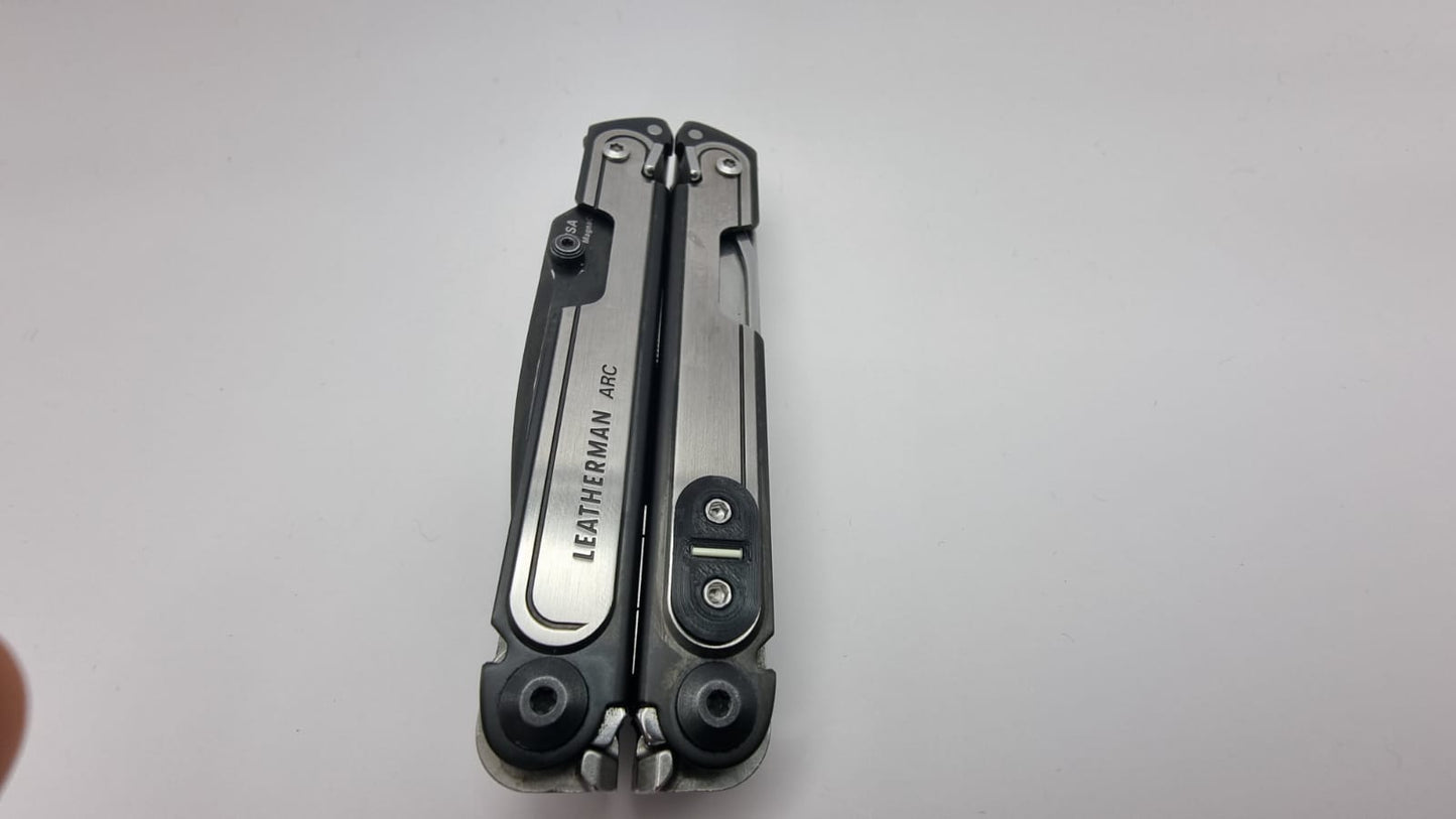 Leatherman Arc Hole Plate  - Tritium Insert - Cover The Pocket Clip Holes