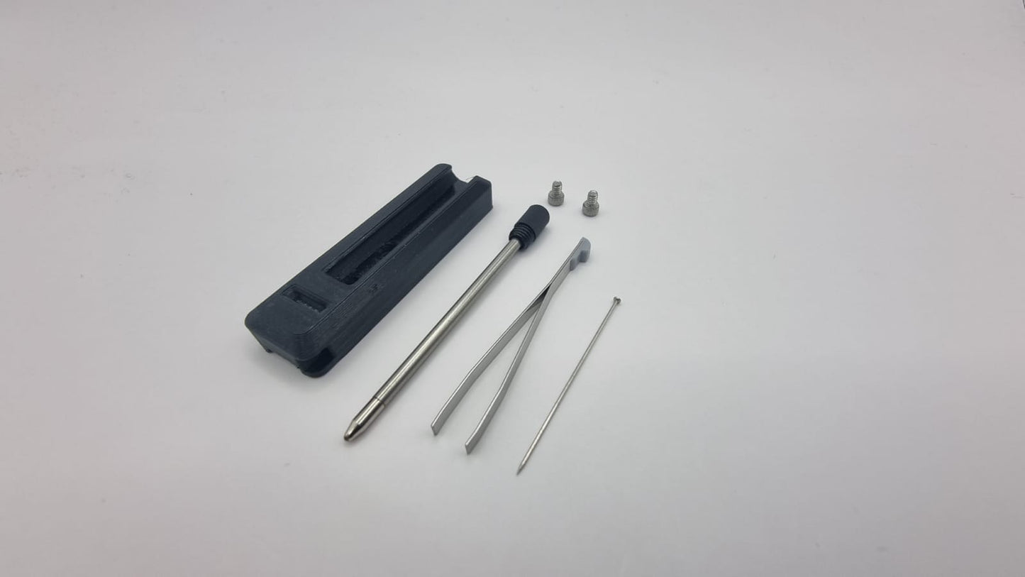 Bit Holder with Pen, Tweezers and Needle for Leatherman Arc,  FREE P2, P4 "Tritium design" - Everyone needs a Pen!