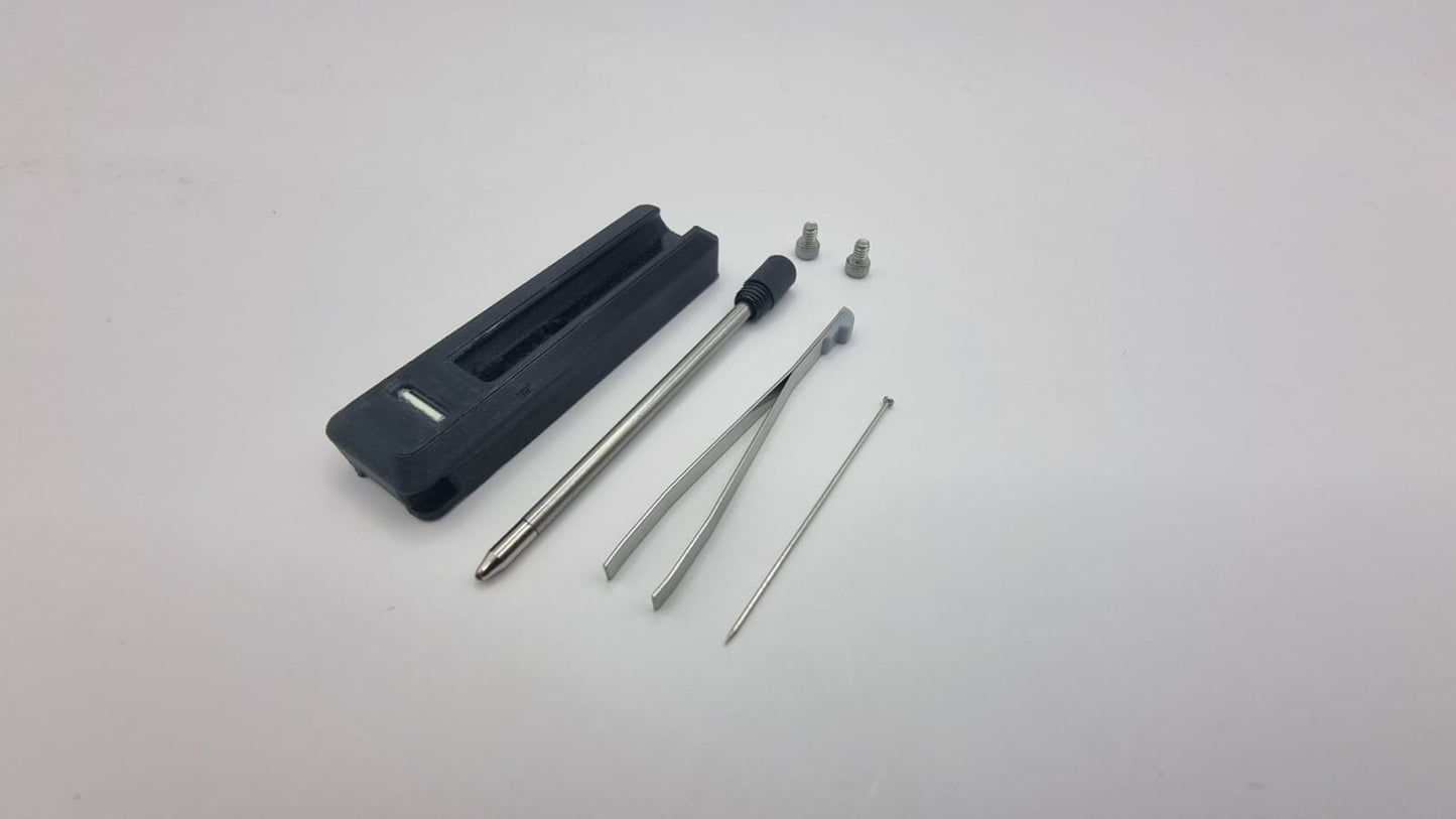 Bit Holder with Pen, Tweezers and Needle for Leatherman Arc,  FREE P2, P4 "Tritium design" - Everyone needs a Pen!