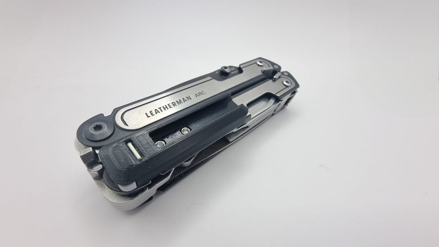 Leatherman Arc - Bit Holder with Tweezers and Toothpic V2.0 - Tritium Insert - Cover The Pocket Clip Holes