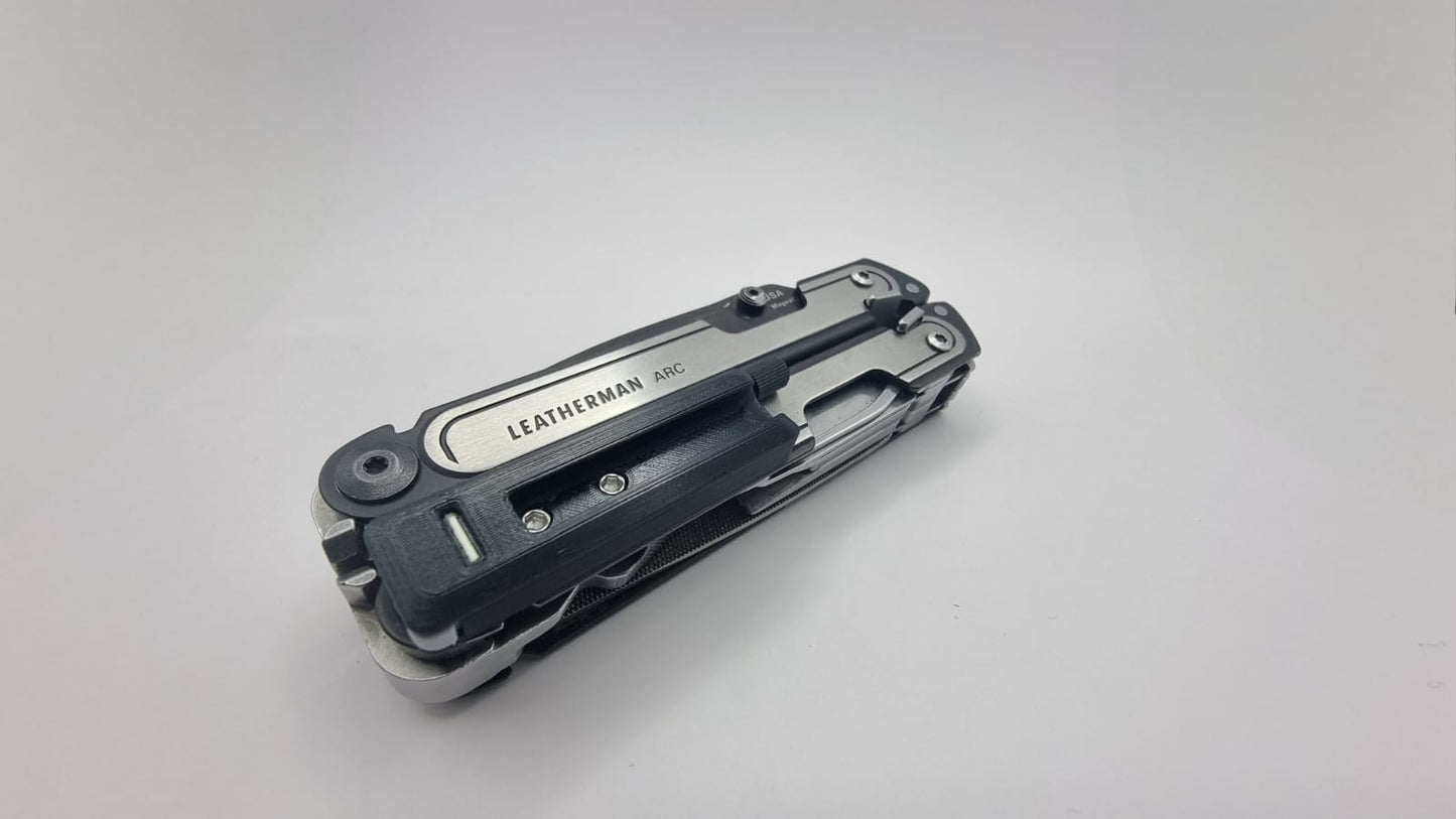 Bit Holder with Pen, Tweezers and Needle for Leatherman Arc,  FREE P2, P4 "Tritium design" - Everyone needs a Pen!