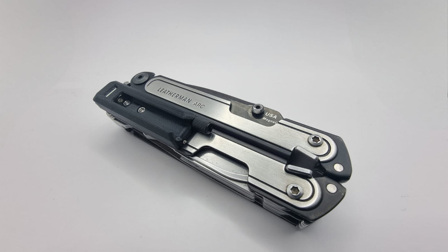 Bit Holder with Pen, Tweezers and Needle for Leatherman Arc,  FREE P2, P4 "Tritium design" - Everyone needs a Pen!
