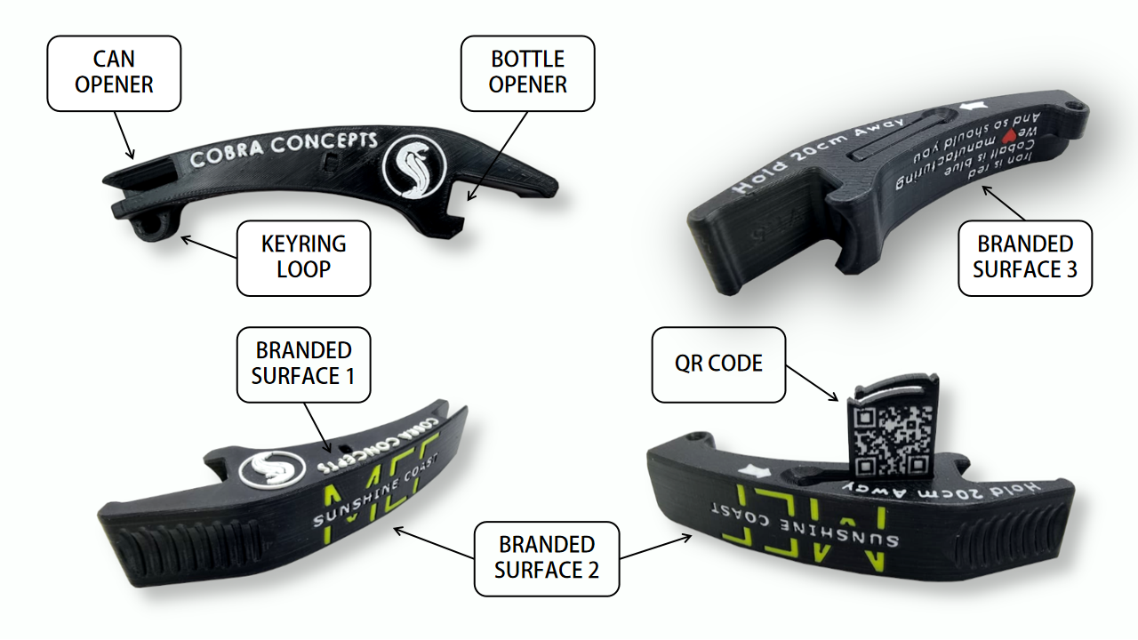 Custom Branded Bottle/Can Opener + QR Code - Promote your Business