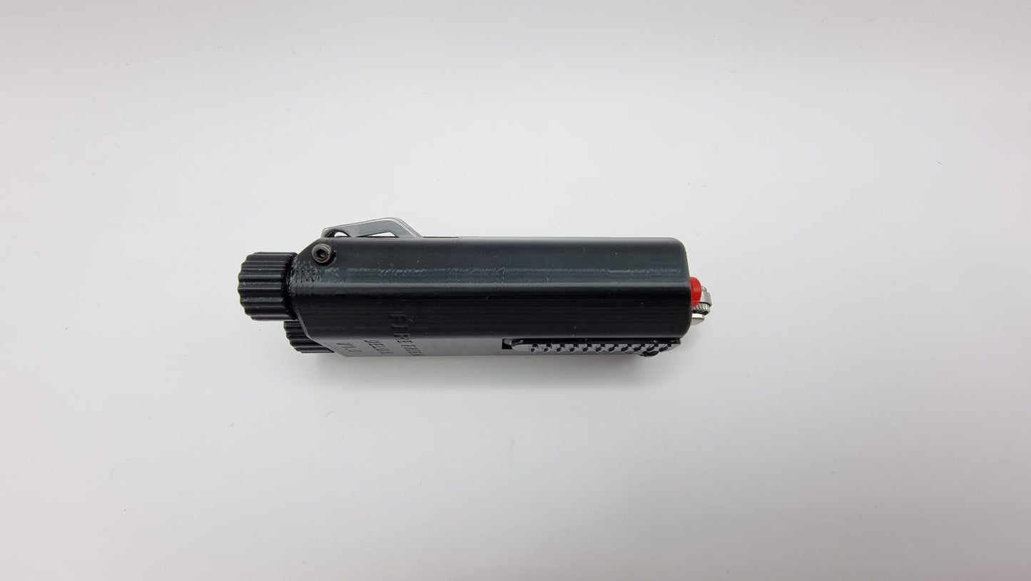 Lighter Case MultiTool - Fire Friend Delux - Pen, Scissors, Knife, Tweezers, Screwdriver, Bottle Opener, Toothpick, Storage, Waterproof.